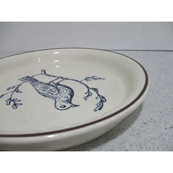 *Collectible 'rubel & co.' Cream Glazed with Blue Bird Design Round Plate - Picture 7 of 7